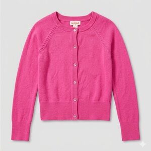 Toddler girls Hot Pink Button-Up Crewneck Cardigan